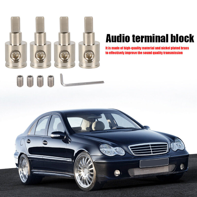 4 Sets Car Audio Wire Terminal 0GA to 4GA Power Cord Input Reducers Auto Parts