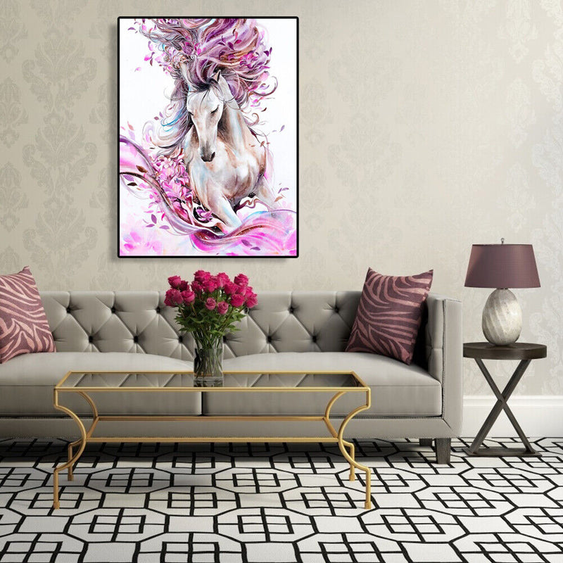 Painting By Numbers DIY Flower Horse Hand Painted Canvas Oil Art Picture Kit