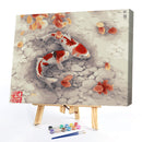 Painting By Numbers Kit DIY Fish Leaf Hand Painted Canvas Oil Art Picture