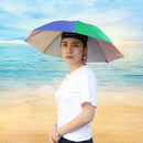 5pcs Outdoor Portable Anti-Rain Anti-Sun Head Umbrella Hat (Watermelon Red)