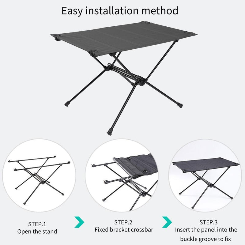 Foldable Camping Table-Fishing Aluminum Lightweight Folding Table (Khaki)