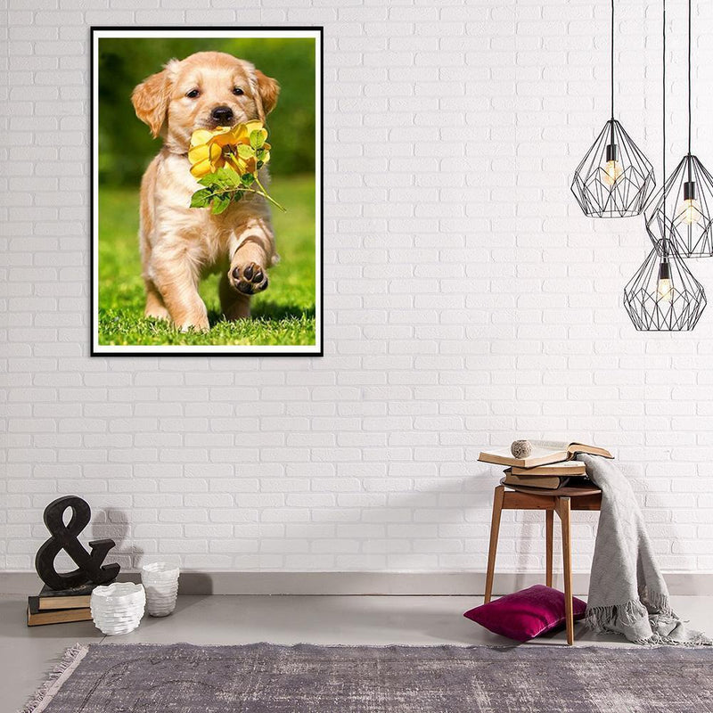 5D DIY Full Drill Diamond Painting Dog Embroidery Mosaic Craft Kits Home Decor