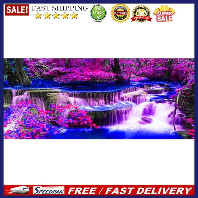 5D DIY Full Round Drill Diamond Painting Kit Waterfall Scenery Drawing Orname