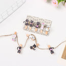 Cartoon Craft Cute Cat DIY with Hemp Rope Photo Clips Hanging Wooden Clips