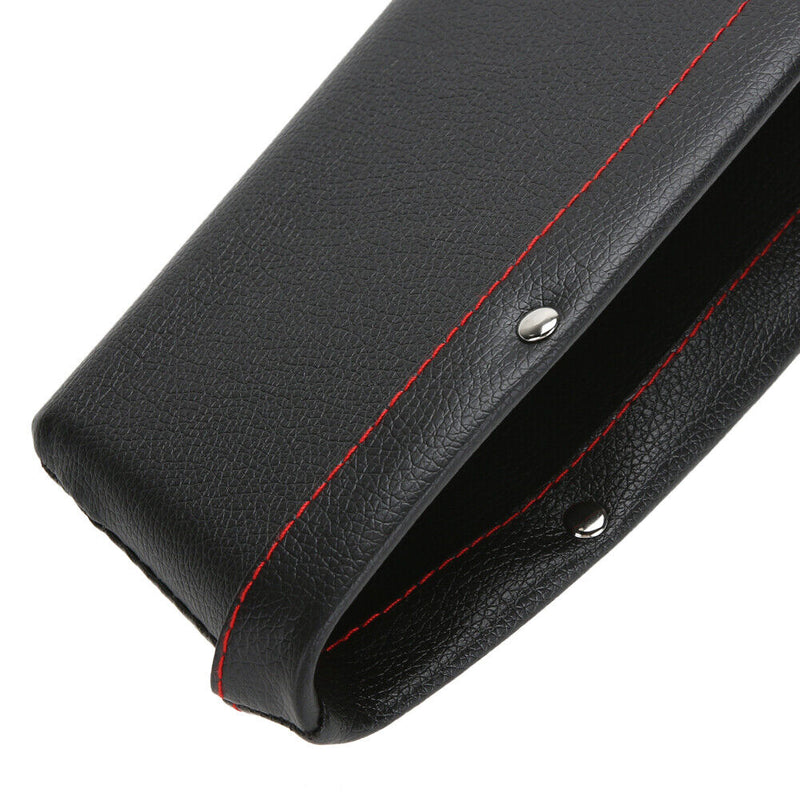 PU Leather Catcher Box Car Seat Slit Storage Pocket (Black) Newly