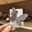 Butterfly Rhinestone Hair Clip Women Korean Barrettes Big Hairpins (White) Newly