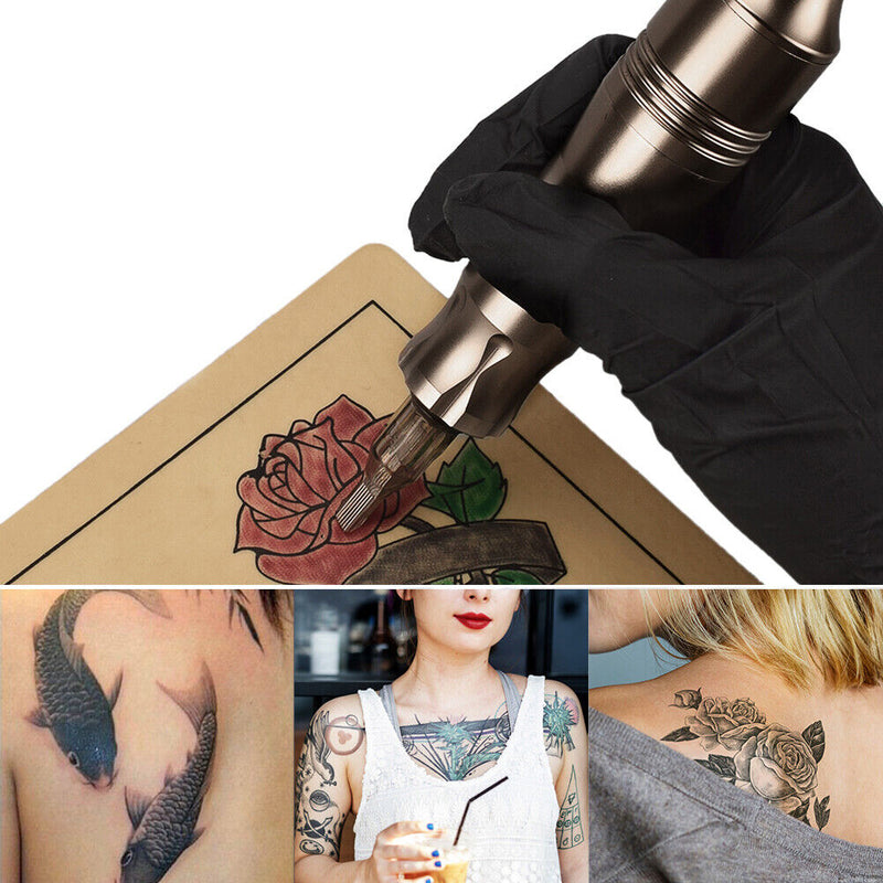 Tattoo Rotary Pen Kits Permanent Double Ring Hexagon Motor (Pen Coffee)