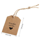 Wedding Supplies Kraft Paper Blank Label Made with Love Hang Tags Gift Cards