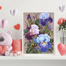 Iris Flowers Colouring Oil Canvas Picture DIY Hand Painted Paint By Numbers Kit