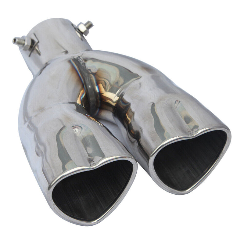 Dual Exhaust Tip Bolt-on Heart Edge Stainless Steel Tailpipe Tip 2.5 inch I