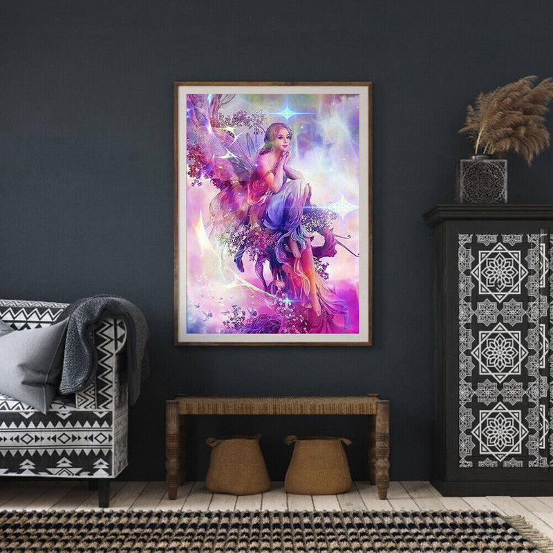 Butterfly Elf Girl Colouring Oil Canvas Pictures DIY Hand Painted Picture Craft