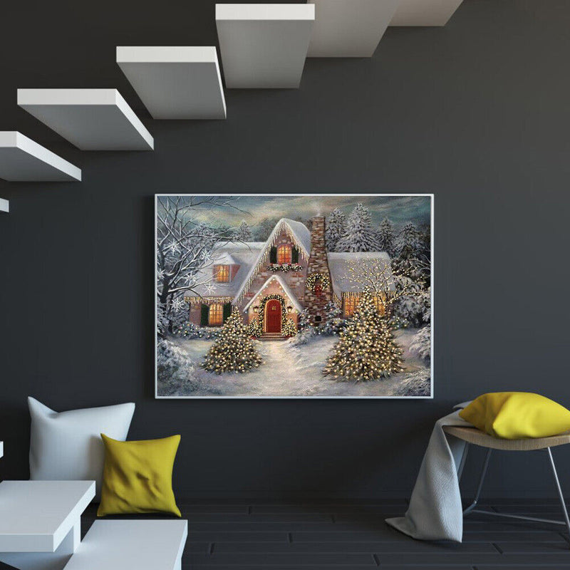 Snow House 5D Diamond Painting Rhinestone Full Square Drill for the Room End