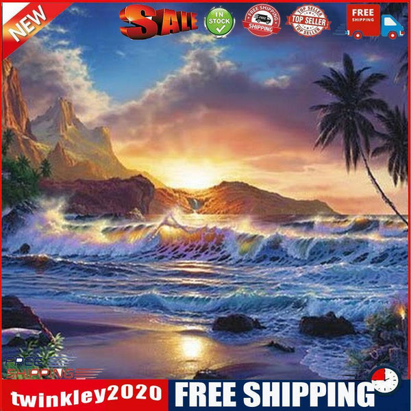 Sea Wave Diamond Painting 5D DIY Drill Point Picture Rhinestone Kit (B2272)