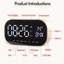 Bluetooth-compatible Speaker Temperature LCD Display FM Radio Alarm Clock(G