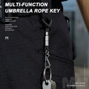 Anti Lost Keychain Lanyard with Key Rings Parachute Cord Carabiner (Black) Newly