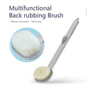 Long Handle Exfoliating Bath Skin Brush Body Scrub Shower Cleaning (Grey)