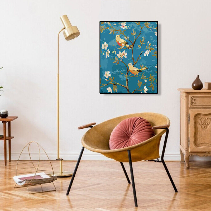 Frameless Hand Painted Picture DIY Singing Birds Painting By Numbers Wall D