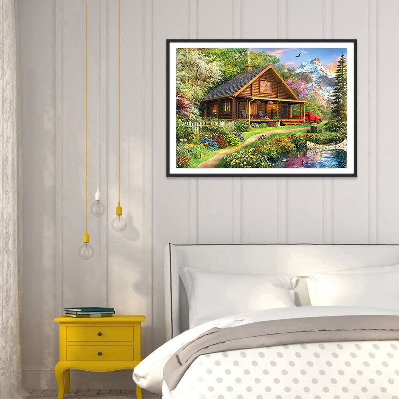 5D DIY Full Drill Diamond Painting Nature House Cross Stitch Embroidery Ornament
