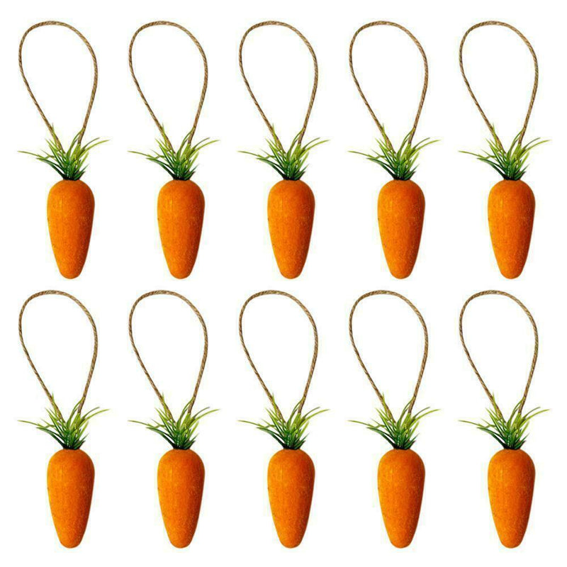 10pcs Easter DIY Flocking Carrot Kindergarten Color Simulation Gifts Carrot O7B6