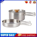 Household Picnic Pot Set Outdoor Soup Pots Foldable Handle Camping Cookware