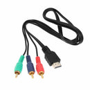 Out Black Adapter VGA Cord HDMI Male To 3 RCA Adapter Video Audio AV Cable