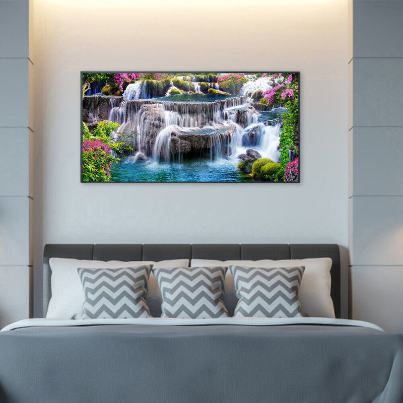 Mountain Waterfall Oil Paint By Numbers Kits Canvas Picture Wall Art DIY Craf