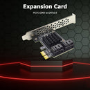 4 Port SATA III PCIe Card 6Gbps SATA 3.0 to PCI-e 1X Adapter with Bracket Newly