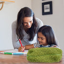 Stationery Storage Plush Pen Case Student School Cosmetic Organizer (Green)