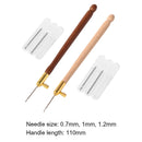 Embroidery Wooden Handle Crochet Hook 3 Needles Sewing Craft (Light Brown) Newly