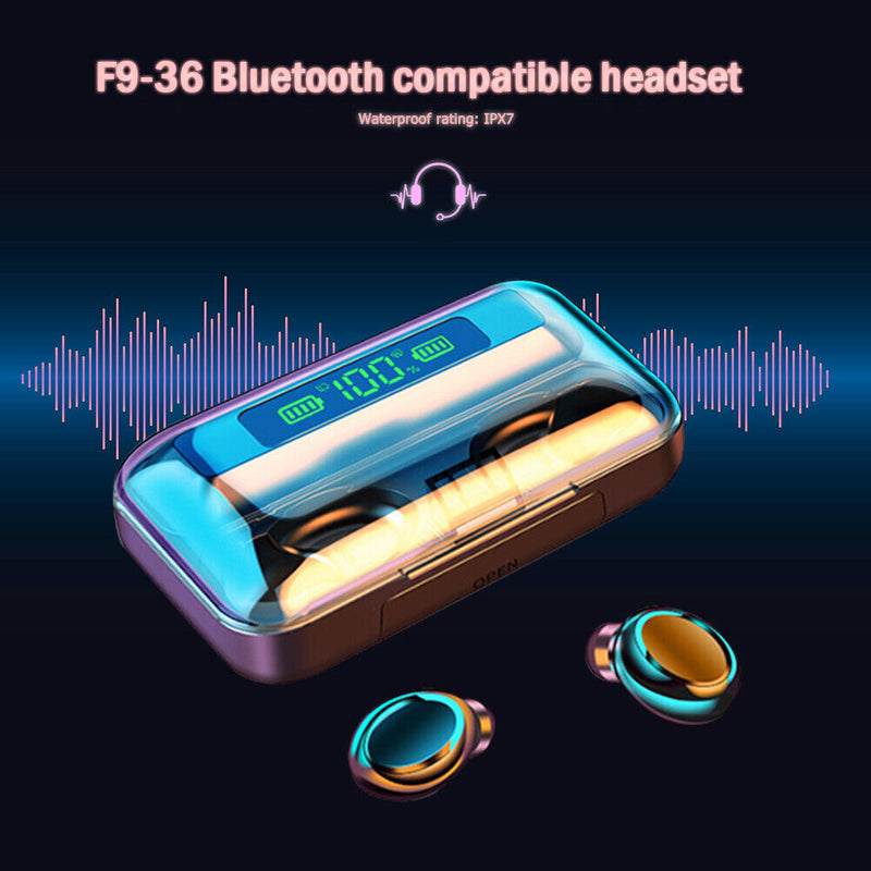 F9-36 TWS Earbuds Waterproof In-Ear Bluetooth True Wireless Stereo Headphones