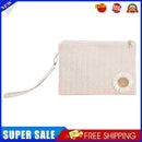 #A Fashion Woven Flowers Wristlet Clutch Bag Envelope Money Straw Purse Card H