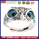 Retro Blue Eye Owl Shape Ring Alloy Open Finger Rings Men Women Punk Jewelr