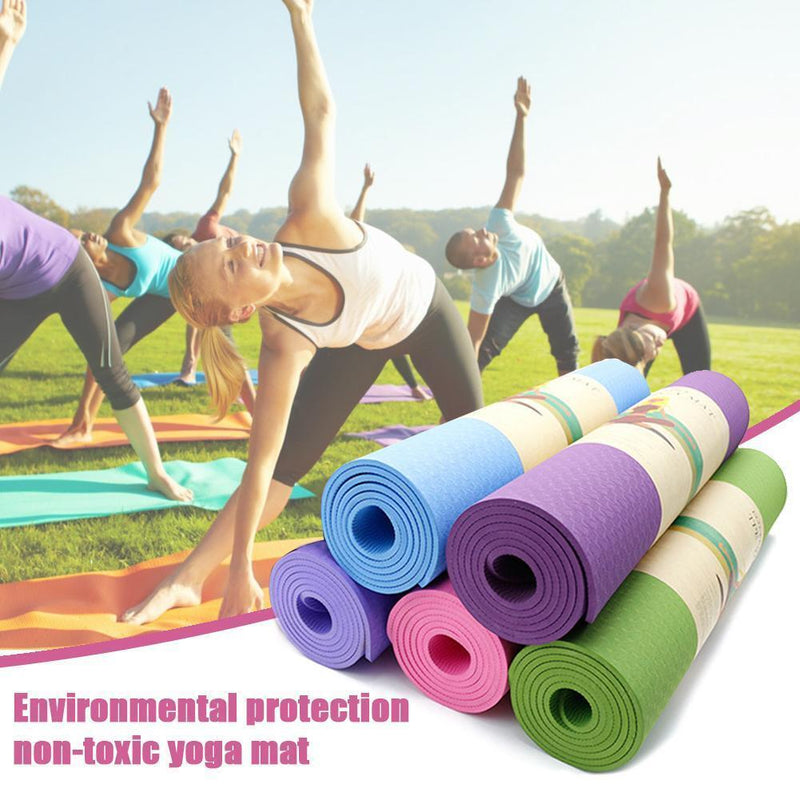 TPE Tasteless Non-slip Yoga Mat Body Building Pilates Pad (Grass Green)