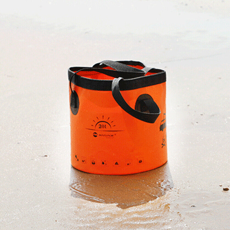 20L Folding Bucket Outdoor Camping Waterproof Water Storage Bags (Orange) Newly