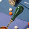 Wood Handle Sealing Wax Spoon Wax Bead Tablet Melting Spoons (Dark Green) Newly