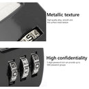 Zinc 3 Digit Code Combination Password Lock Mini Carrying Case Lock (Black)