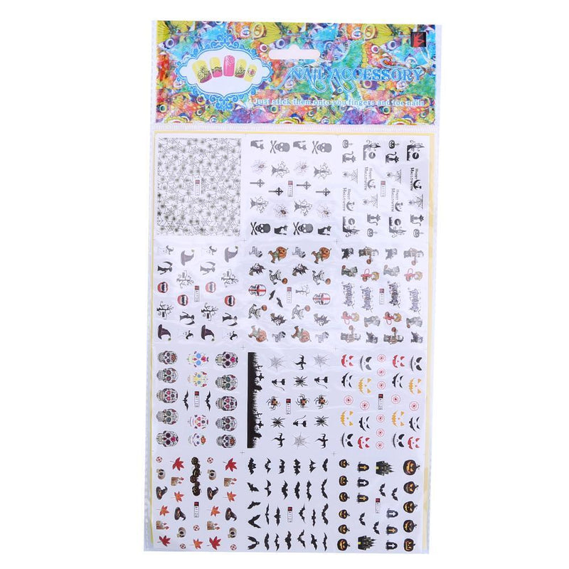 12 sheets Manicure Halloween Water Transfer Nail Art Decoration Stickers