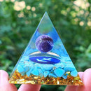Orgonite Pyramid Amethyst Peridot Healing Crystal Energy Orgone Crafts (E)