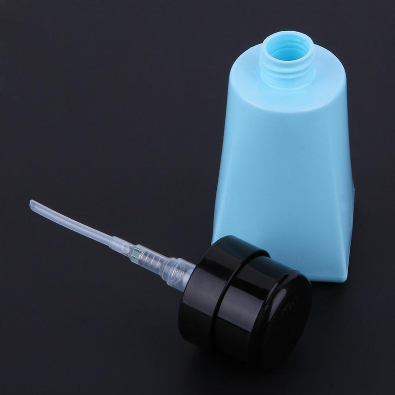 Cone-Shape 220ml Refillable Bottles Nail Pump Liquid Container(Light Blue)