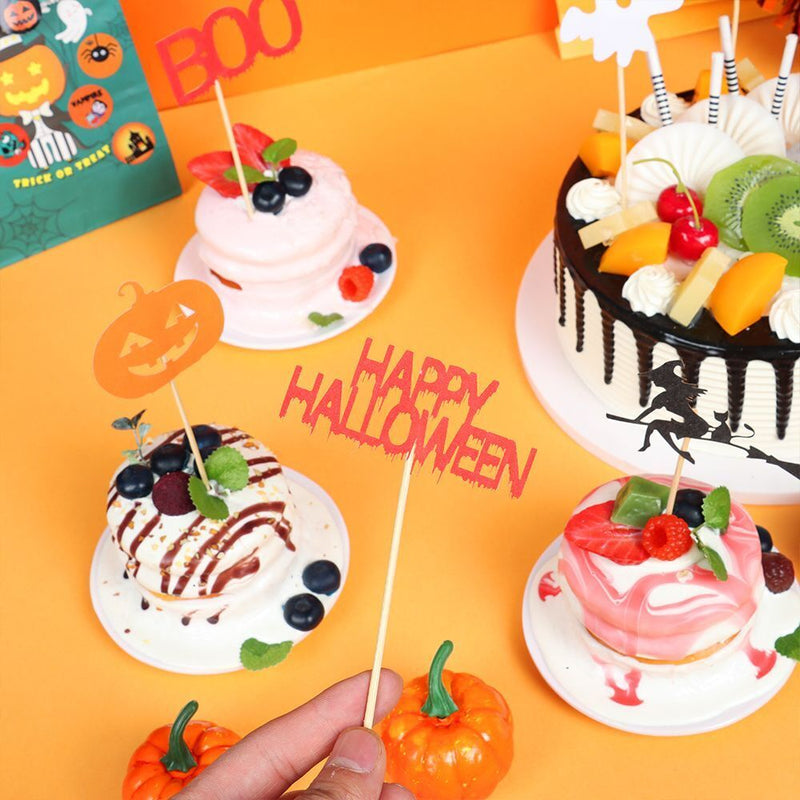 Witch Pattern Halloween Style Cupcake Decor Baking Decoration Cake Topper Set