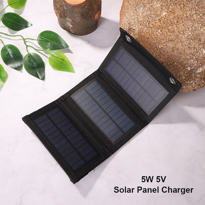 5W 5V Cellphone Solar Charger Panel Outdoor Camping Hike Folding USB Power
