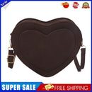 Women Retro Scrub PU Shoulder Bag Heart Shape Crossbody Bags (Dark Brown)