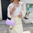 Retro Women Embossed Geometric PU Underarm Shoulder Bag Handbags (Purple)