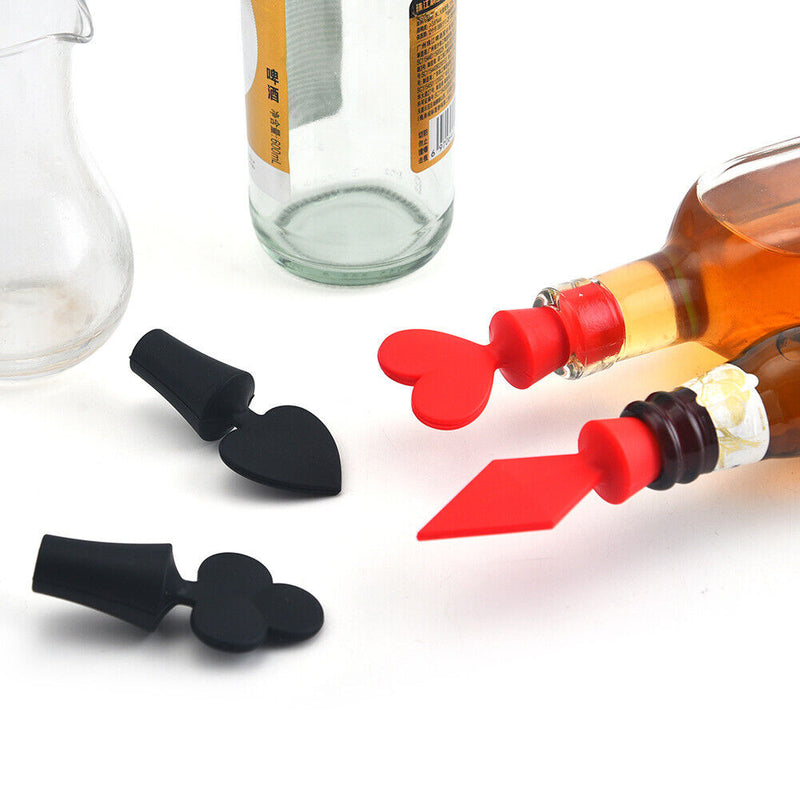 Wine Keeper Plug Sealer Poker Shaped Wine Stoppers Red Wine Bottle Cap Silicone