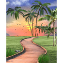 Paint By Numbers DIY Coastal Path Hand Painted Art Canvas Oil Home Wall Decor