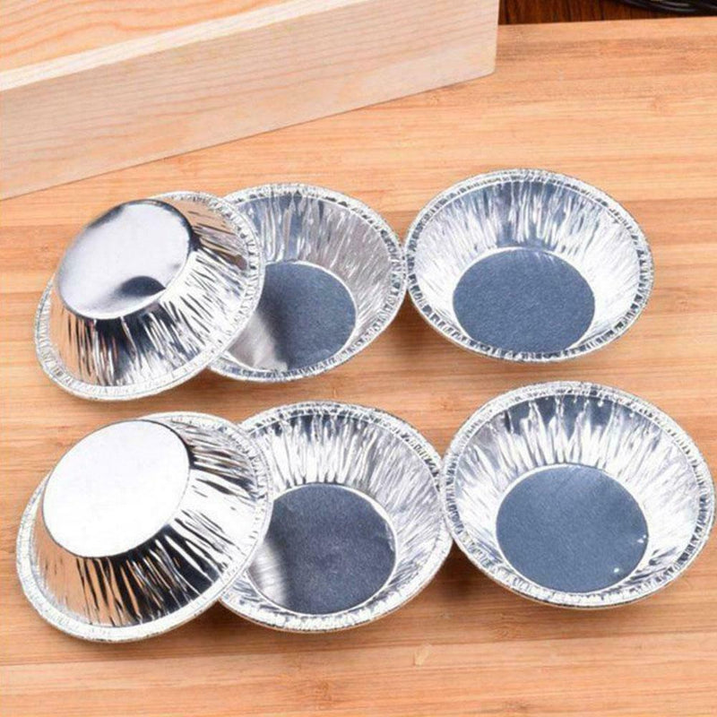 100* Disposable Aluminum Foil Tart Pan Mini Pot Pie Tart Bake Tin Plate Sale