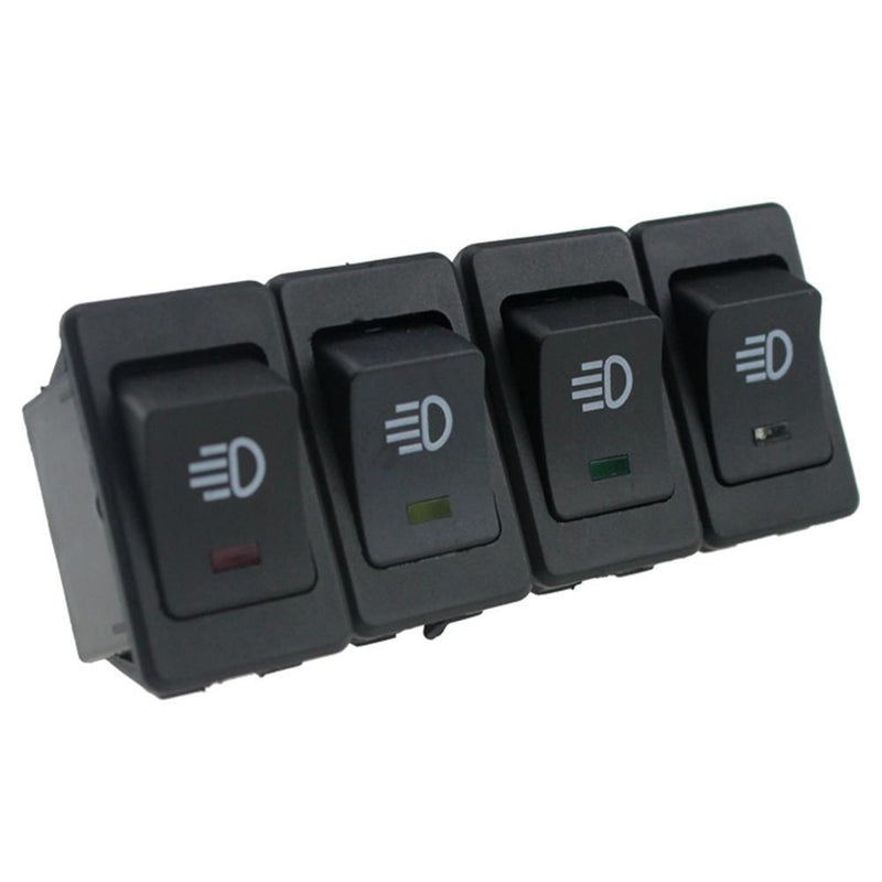 12V 35A 4 Pin Fog Light Rocker Switch with LED for Car Truck Dash (4 Color)