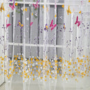 Butterfly Floral Tulle Voile Window Curtain Drape Panel (Rose 100X200cm