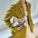 Summer Fashion Candy Color Portable Shoulder Bag PVC Clear Chain Underarm Bag