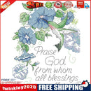 Partial Cross Stitch 11CT Counted Letter Flower Embroidery DIY Needlework